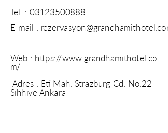 Grand Hamit Hotel iletiim bilgileri